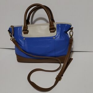 Tignanello Blue, Cream, and Brown Satchel